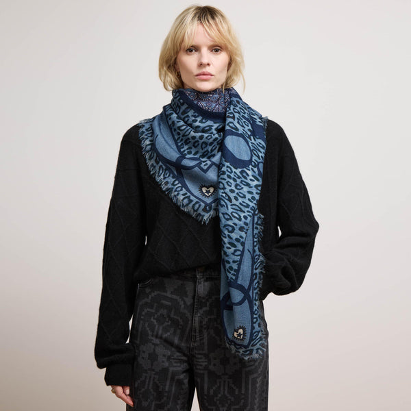 Dalton Cashmere Wool Scarf Blue – Hayley Menzies