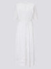 August Embroidered Button Down Dress White