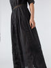 August Embroidered Button Down Dress Black
