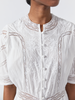 August Embroidered Button Down Dress White