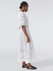 August Embroidered Button Down Dress White