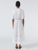 August Embroidered Button Down Dress White