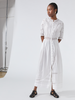 August Embroidered Button Down Dress White