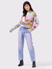 Acid Wash Crystal Vintage Tapered Jeans