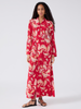 Jimi Silk Shirt Dress Red