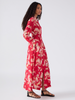 Jimi Silk Shirt Dress Red