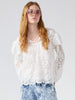Blanche Lace Ruffle Sleeve Blouse White