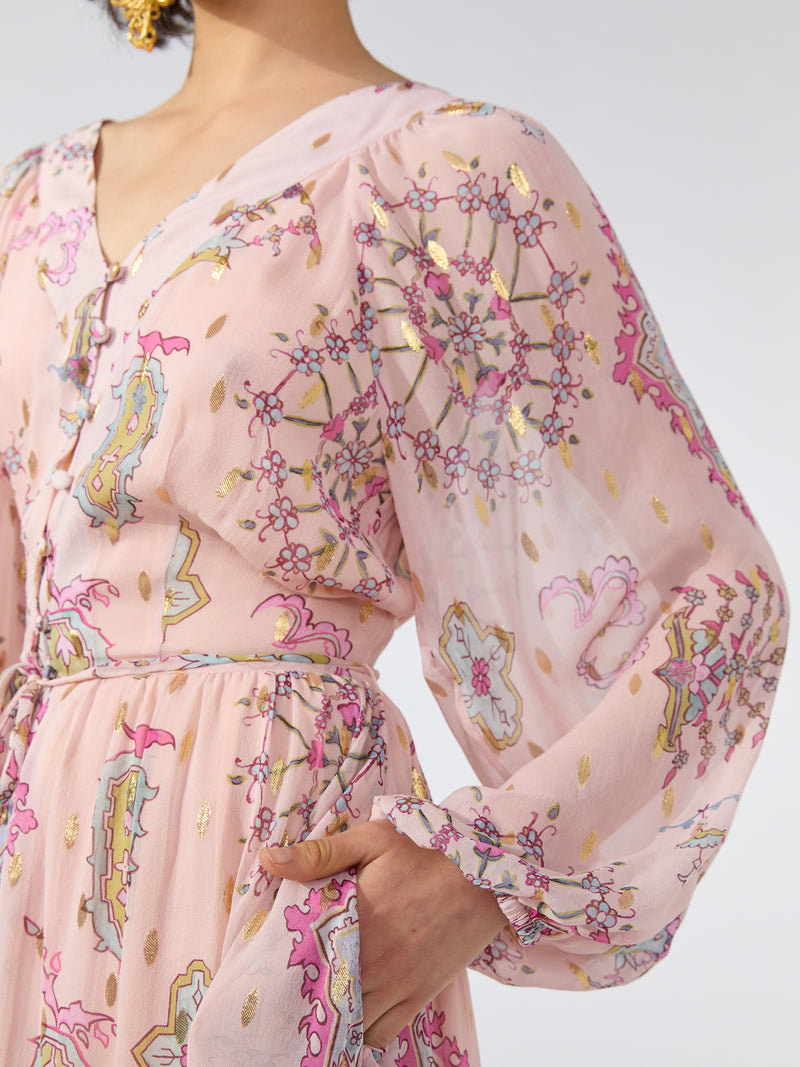 Dylan Lurex Gown Rose