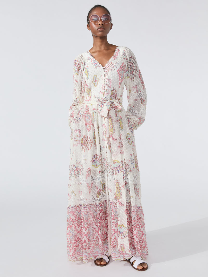 Dylan Silk Maxi Dress Oyster