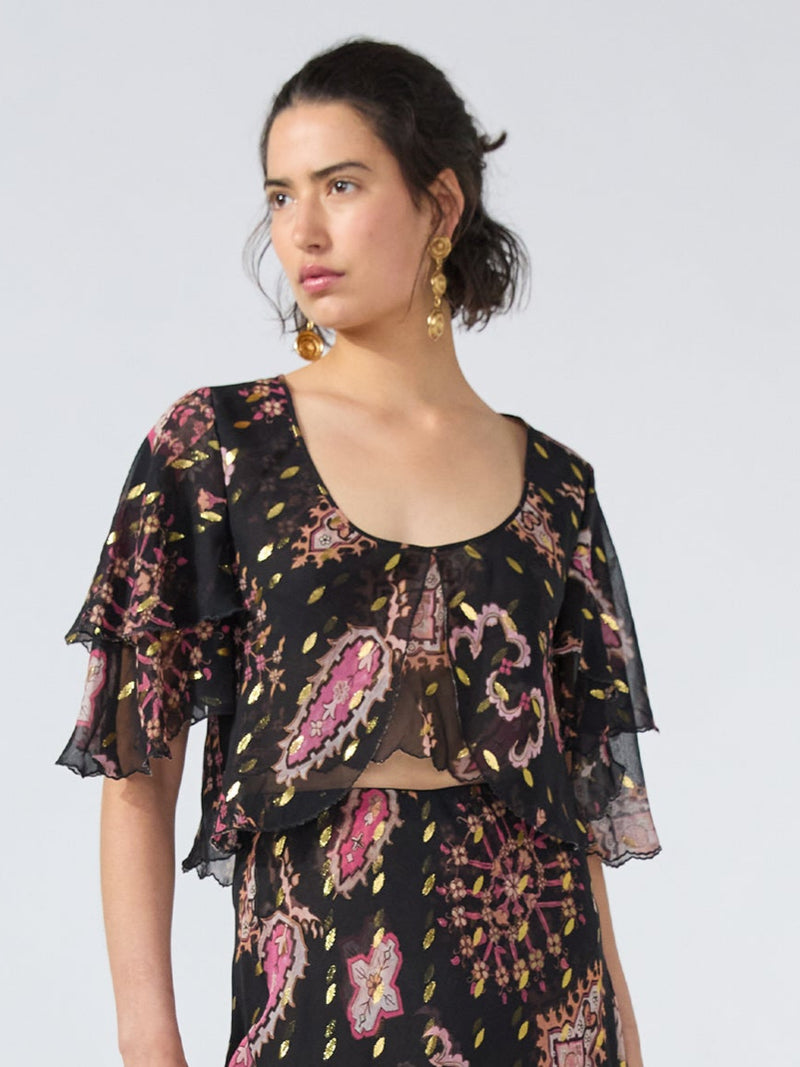 Dylan Lurex Split Hem Top