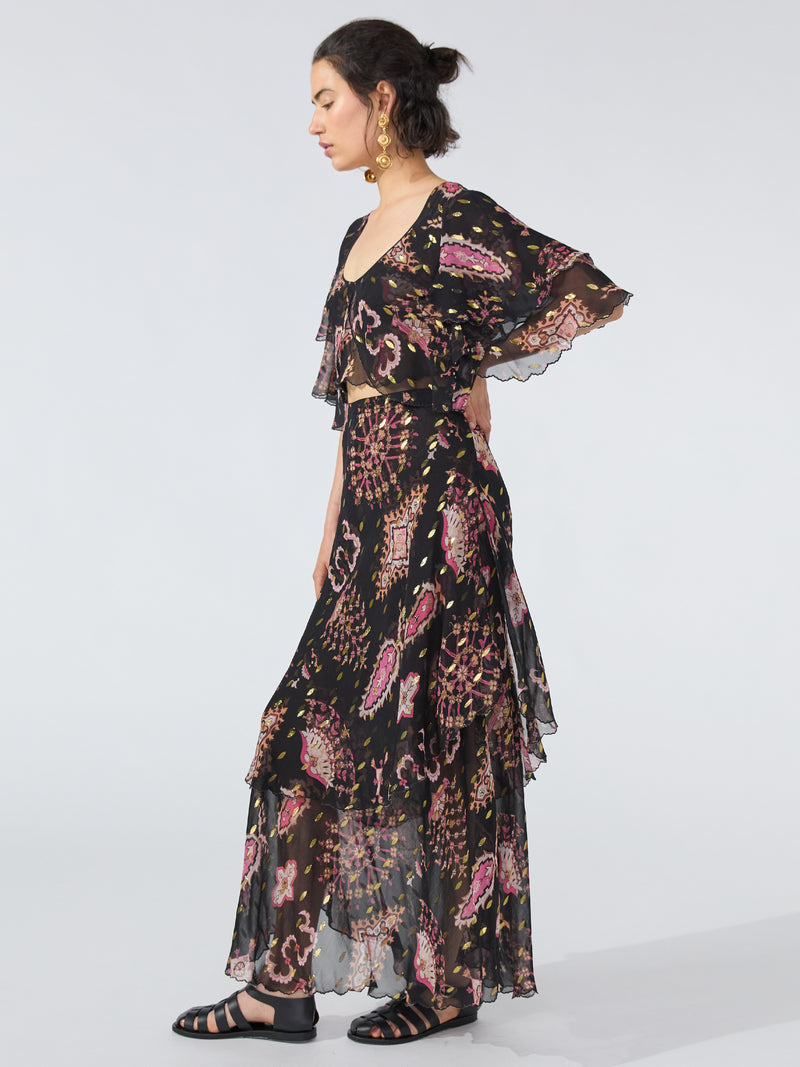 Dylan Lurex Split Hem Top