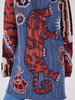 Tibetan Tiger Merino Cardigan Blue