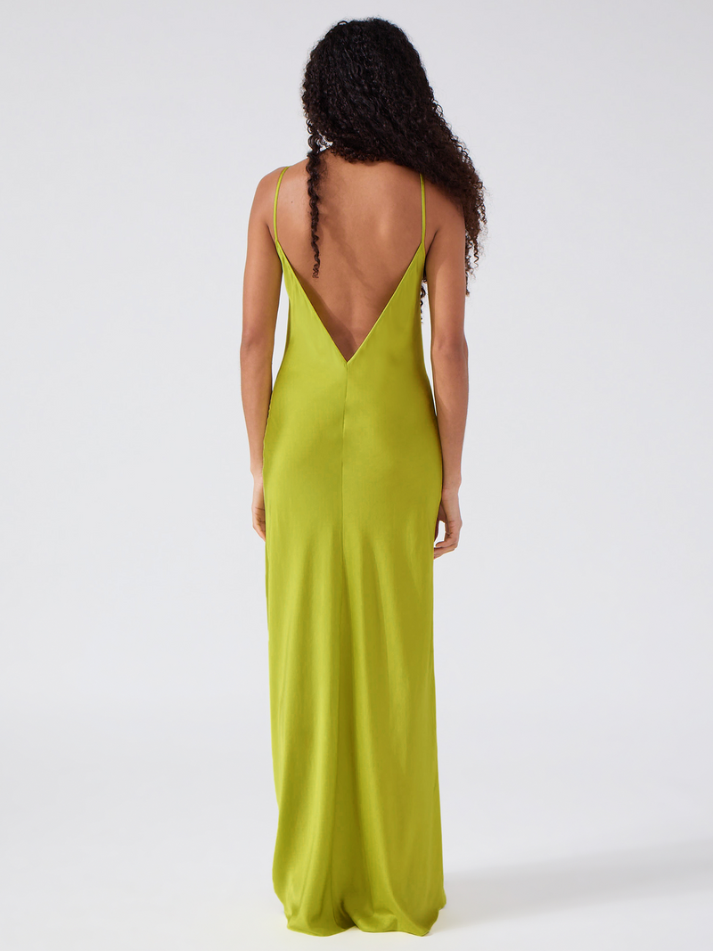 Kate Silk Dress Chartreuse