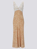 Sand Leopard V-Neck Silk Maxi Slip Dress