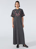 Maya Embroidered Maxi T-Shirt Dress