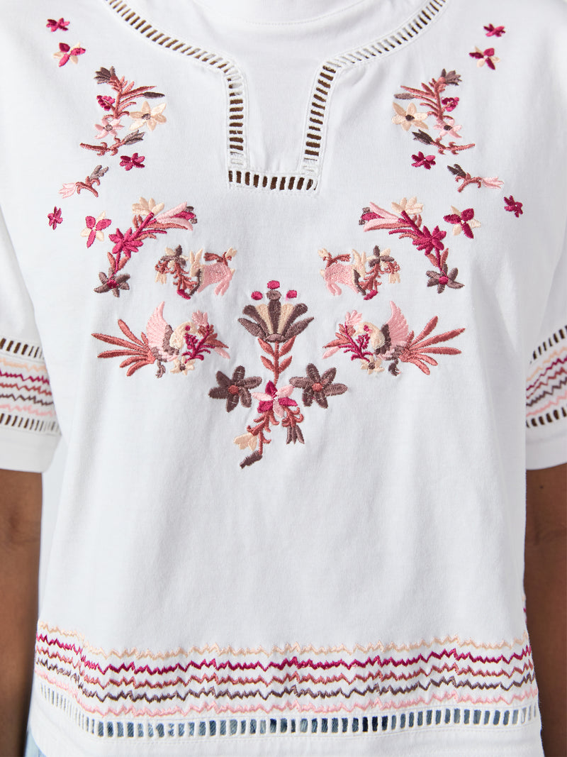 Maya Embroidered Cropped T-Shirt