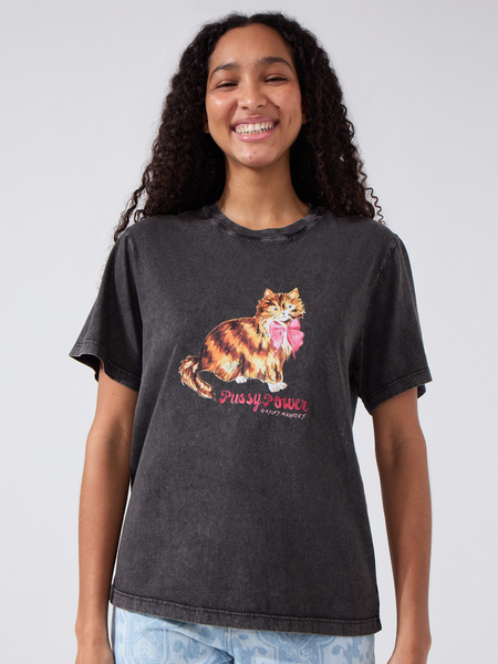 Pussy Power T-Shirt Acid Wash