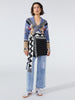 Sunrise Rodeo Merino Jacquard Cardigan Denim Blue