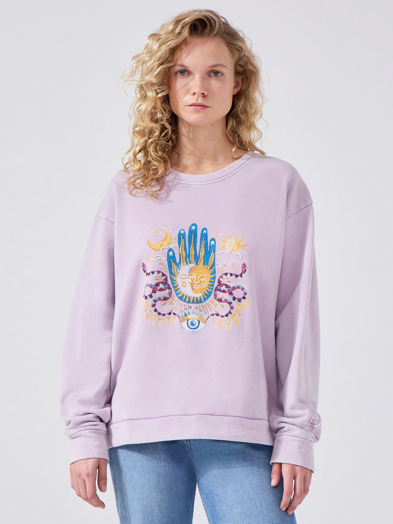Written In The Stars Embellished Sweatshirt Lilac