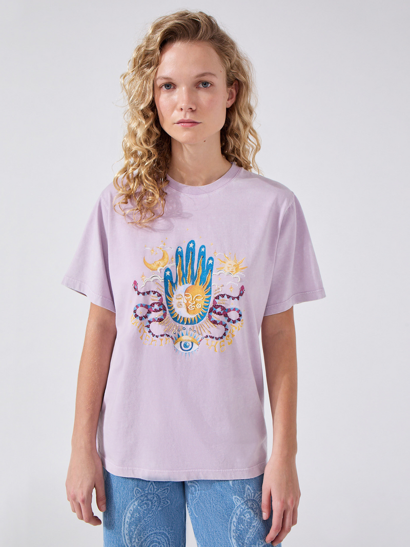 Written In The Stars Embellished T-Shirt Lilac