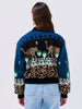 Leopardess Cotton Merino Bomber Jacket Blue/Black