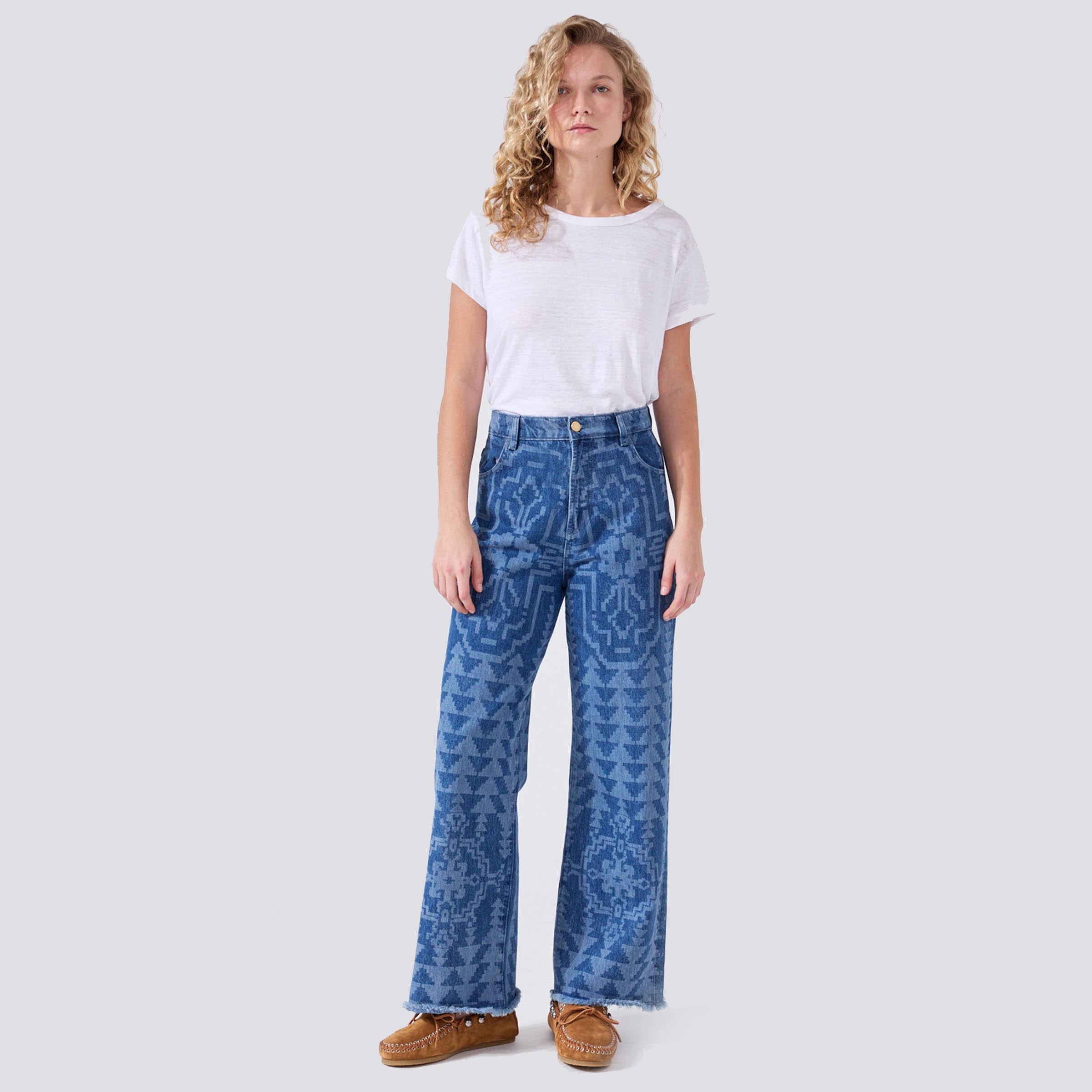 Marley Cropped Wide Leg Jeans Blue – Hayley Menzies
