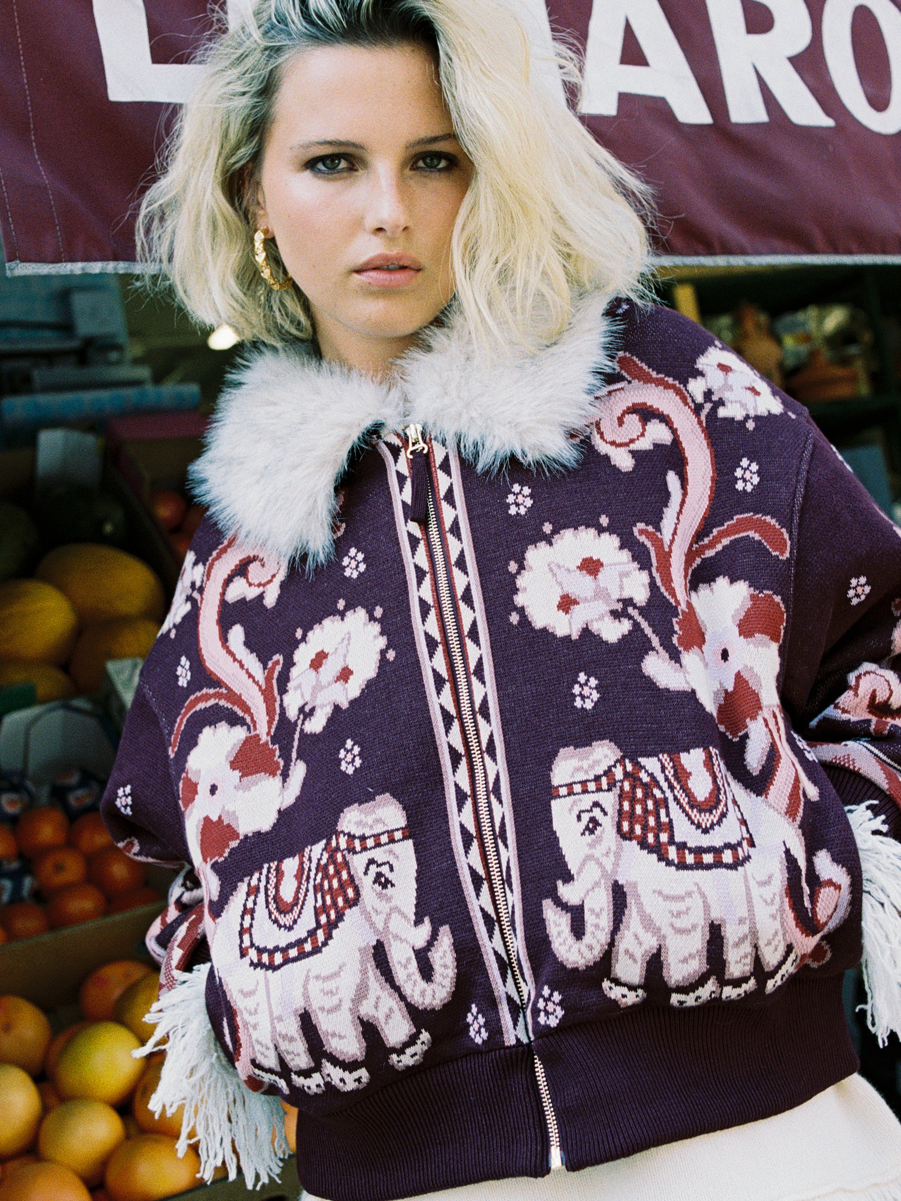 Nandita Bomber Burgundy