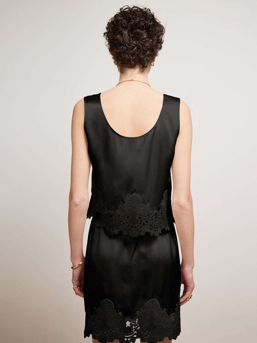 Indy Silk Skirt Black