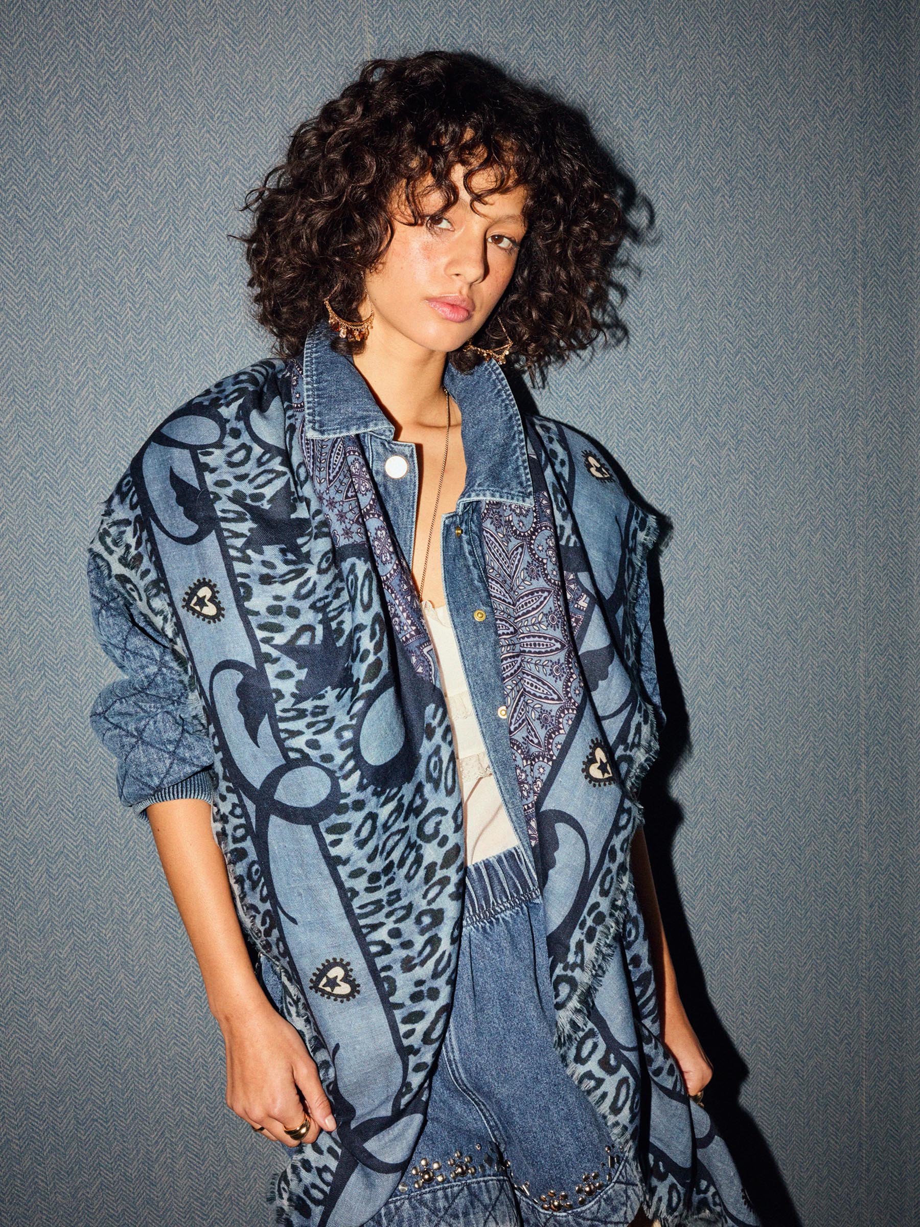 Dalton Cashmere Wool Scarf Blue