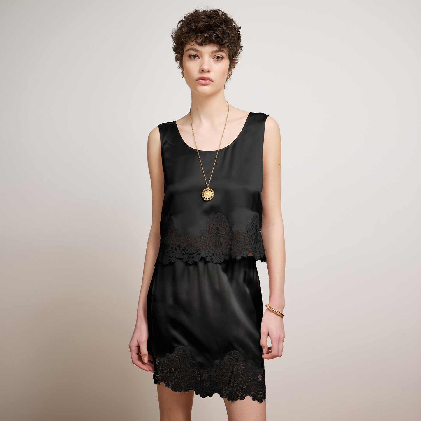 Indy Silk Skirt Black