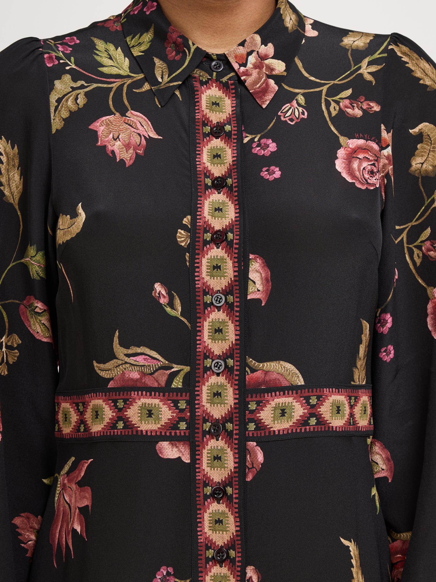 Talitha Silk Shirt Dress Black