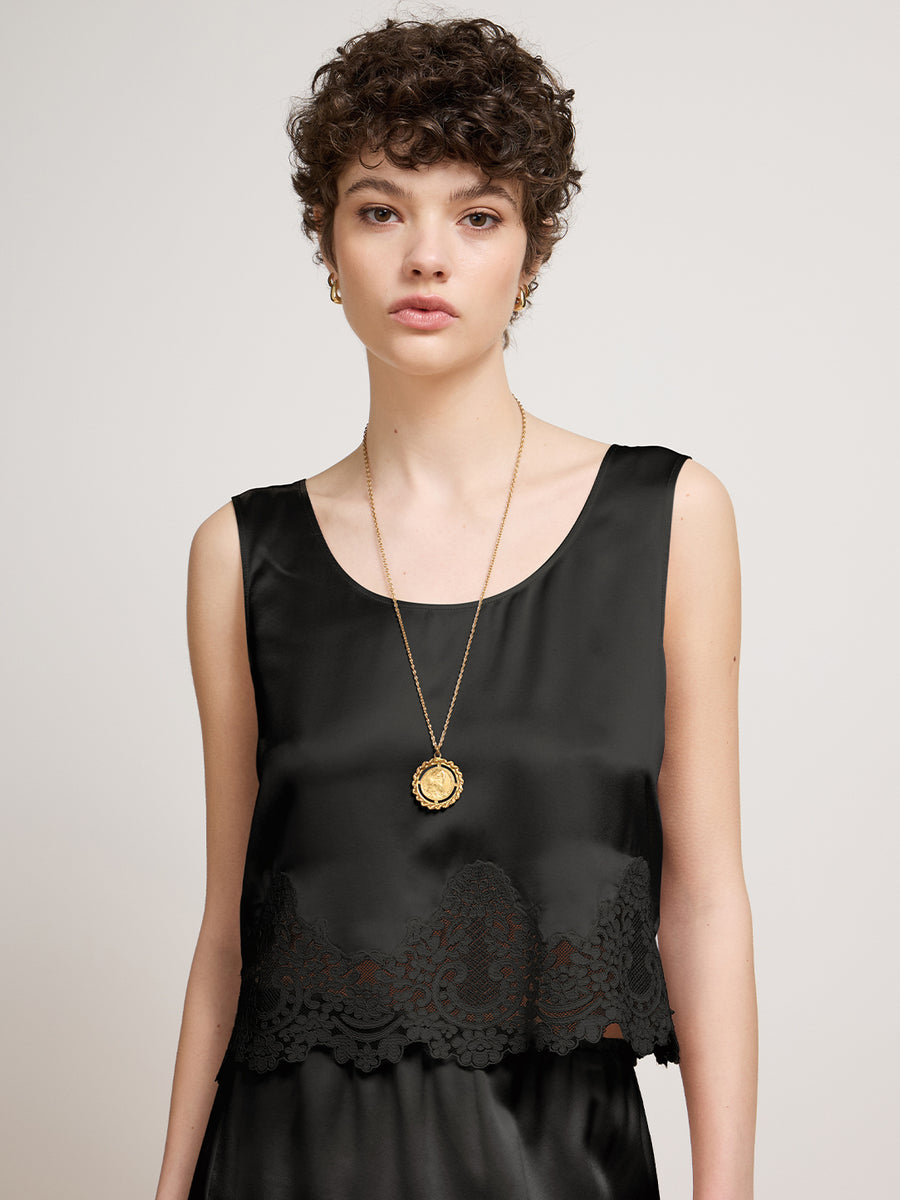 Carly Silk Cami Black