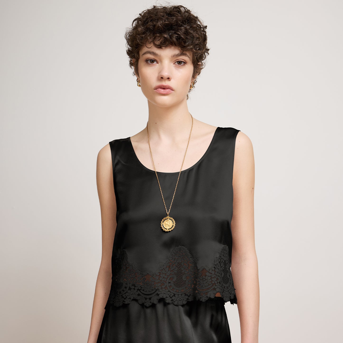 Carly Silk Cami Black