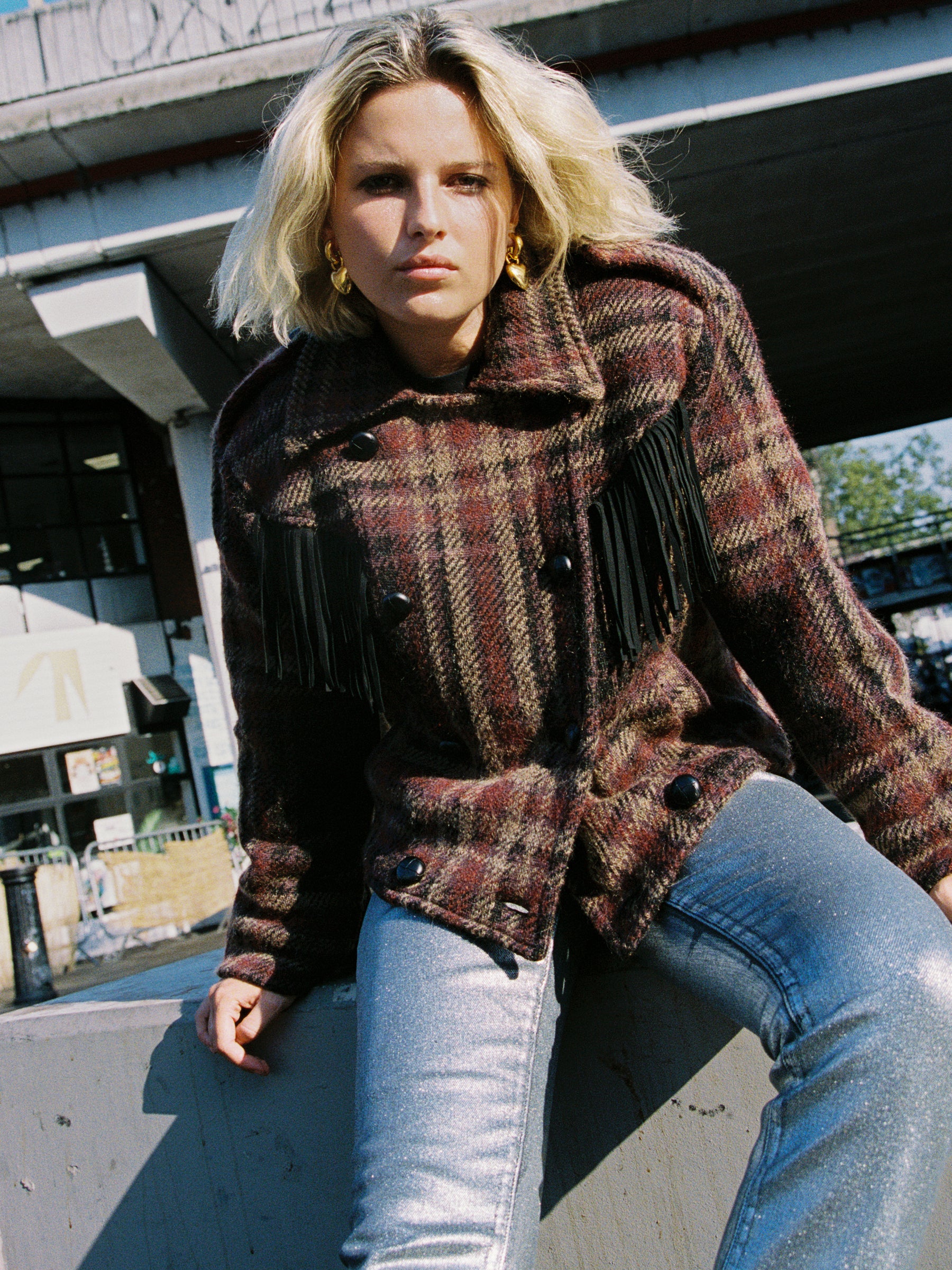 Oscar Check Jacket Brown