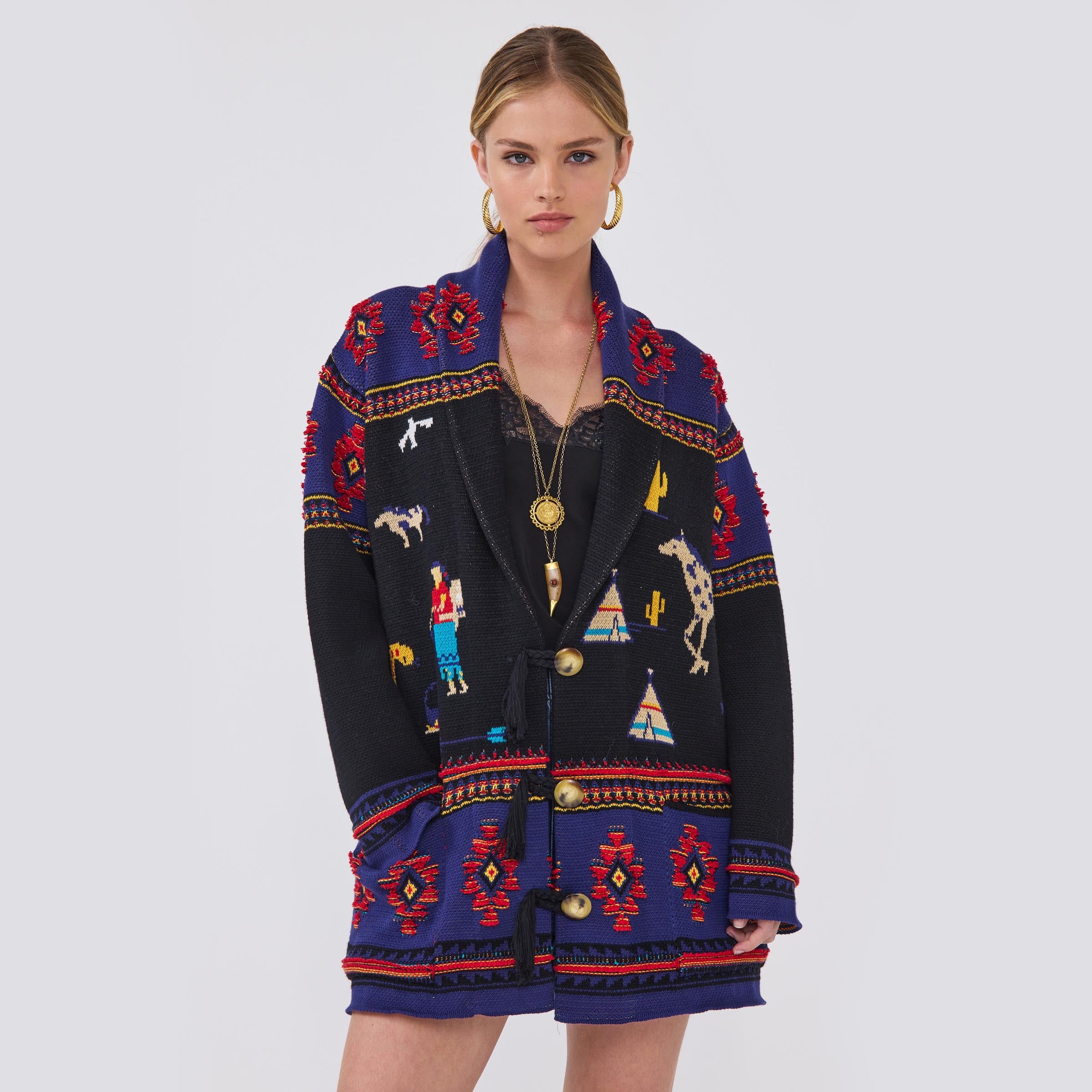 Nomadic Tapestry Cardigan Black – Hayley Menzies