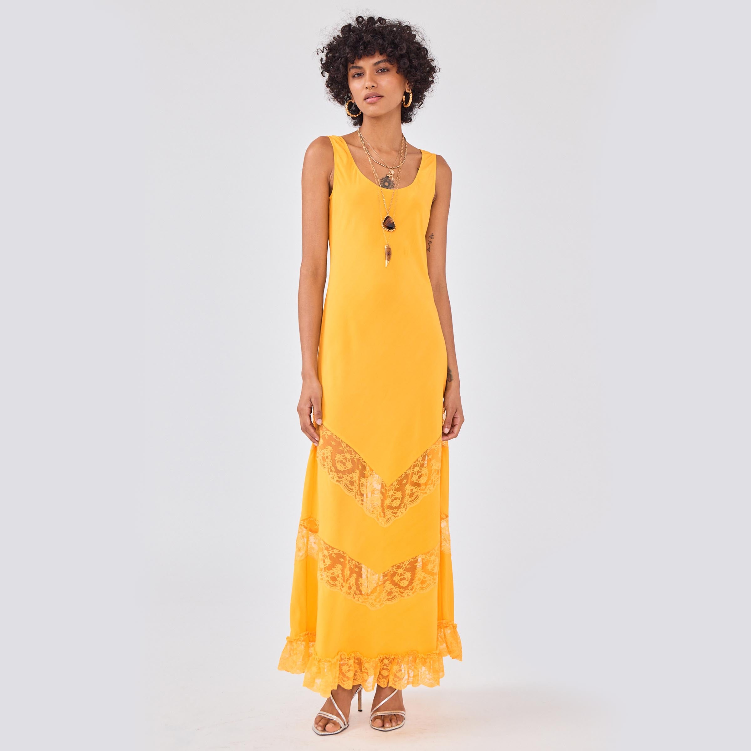 Rex Silk Dress Ochre – Hayley Menzies