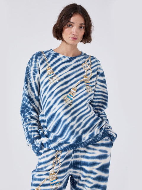Janis Embellished Sweatshirt Blue