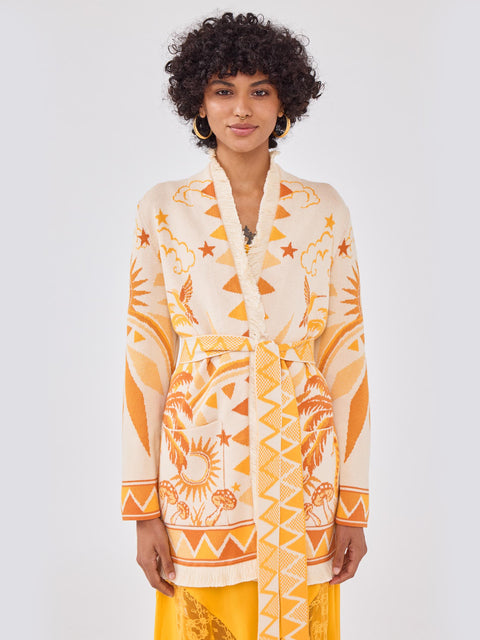 Magic Leopard Cardigan Ochre