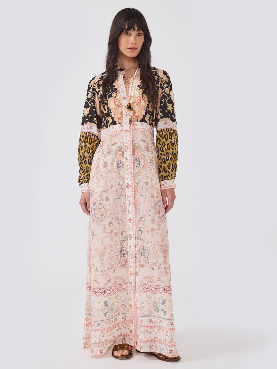 hayley menzies ikat mini dress product info and reviews Hayley Menzies Lace Silk Midi Slip Dress in Natural Cheetah & Camel Black