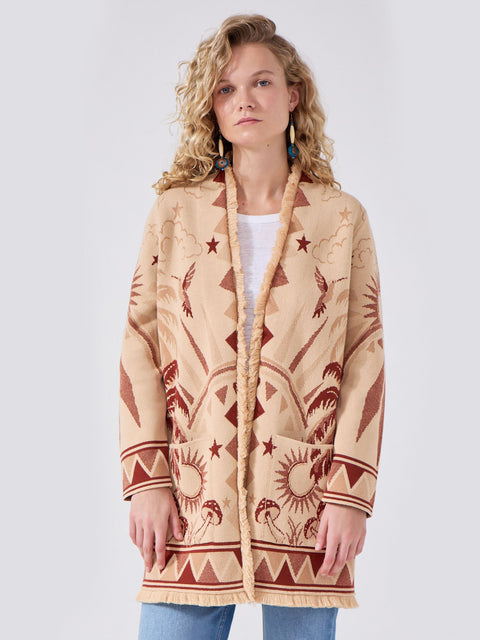 Magic Leopard Cardigan Camel