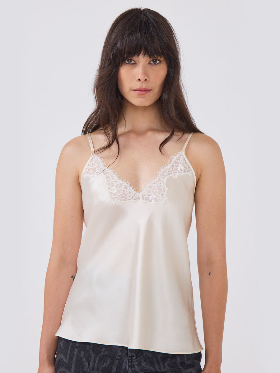 Lou Silk Cami Oyster