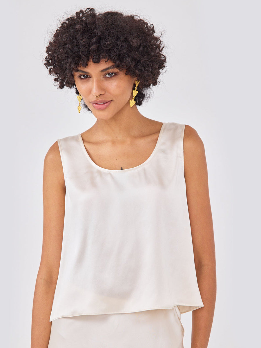 Nico Silk Vest Oyster