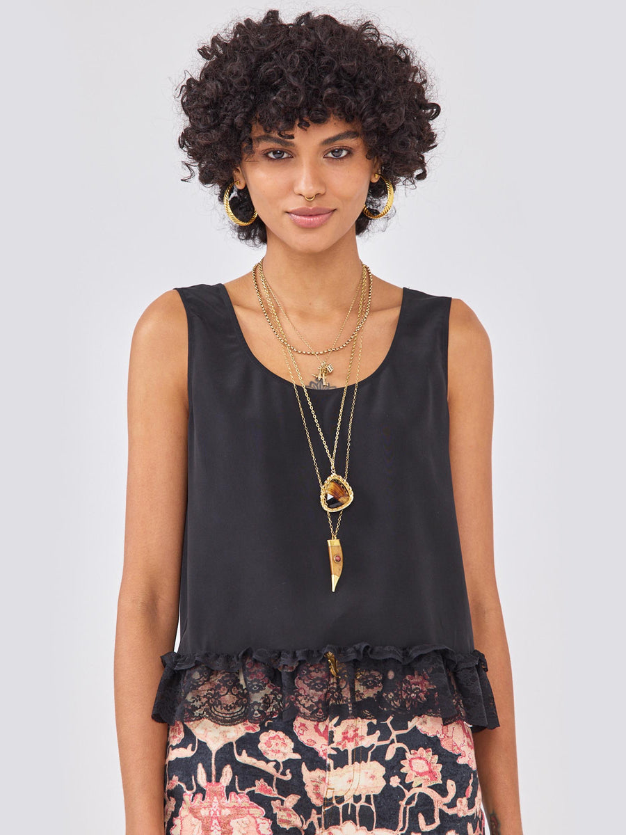 Anita Silk Vest Black
