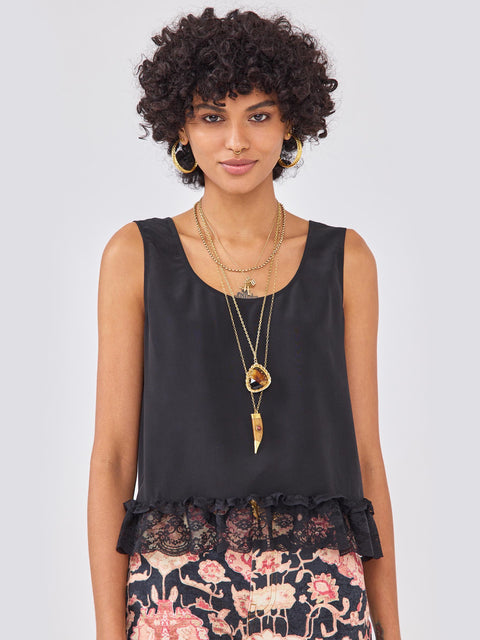 Anita Silk Vest Black