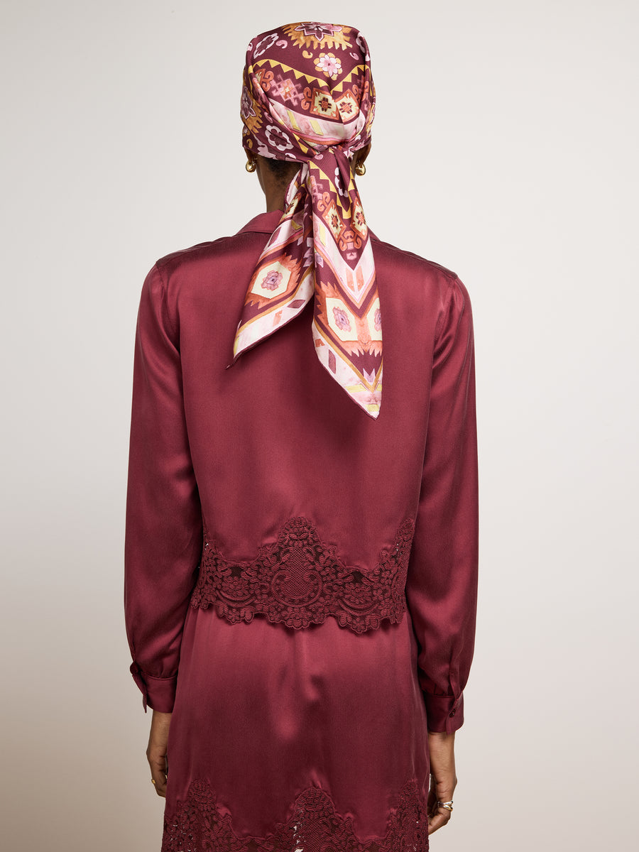 Lola Silk Shirt Burgundy