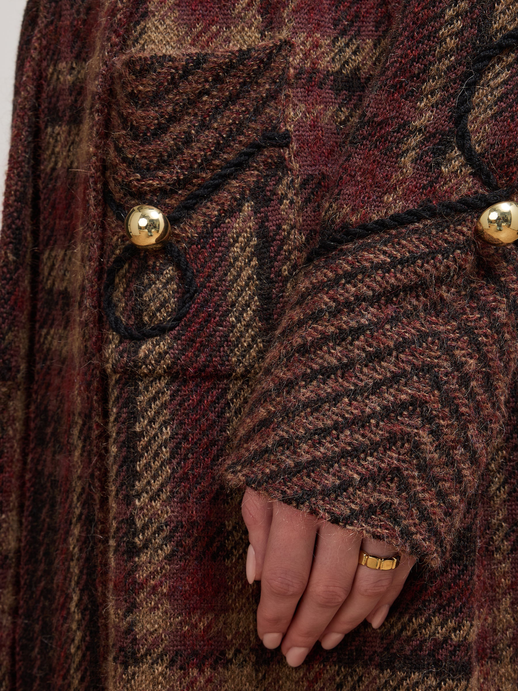 Hari Check Coat Brown
