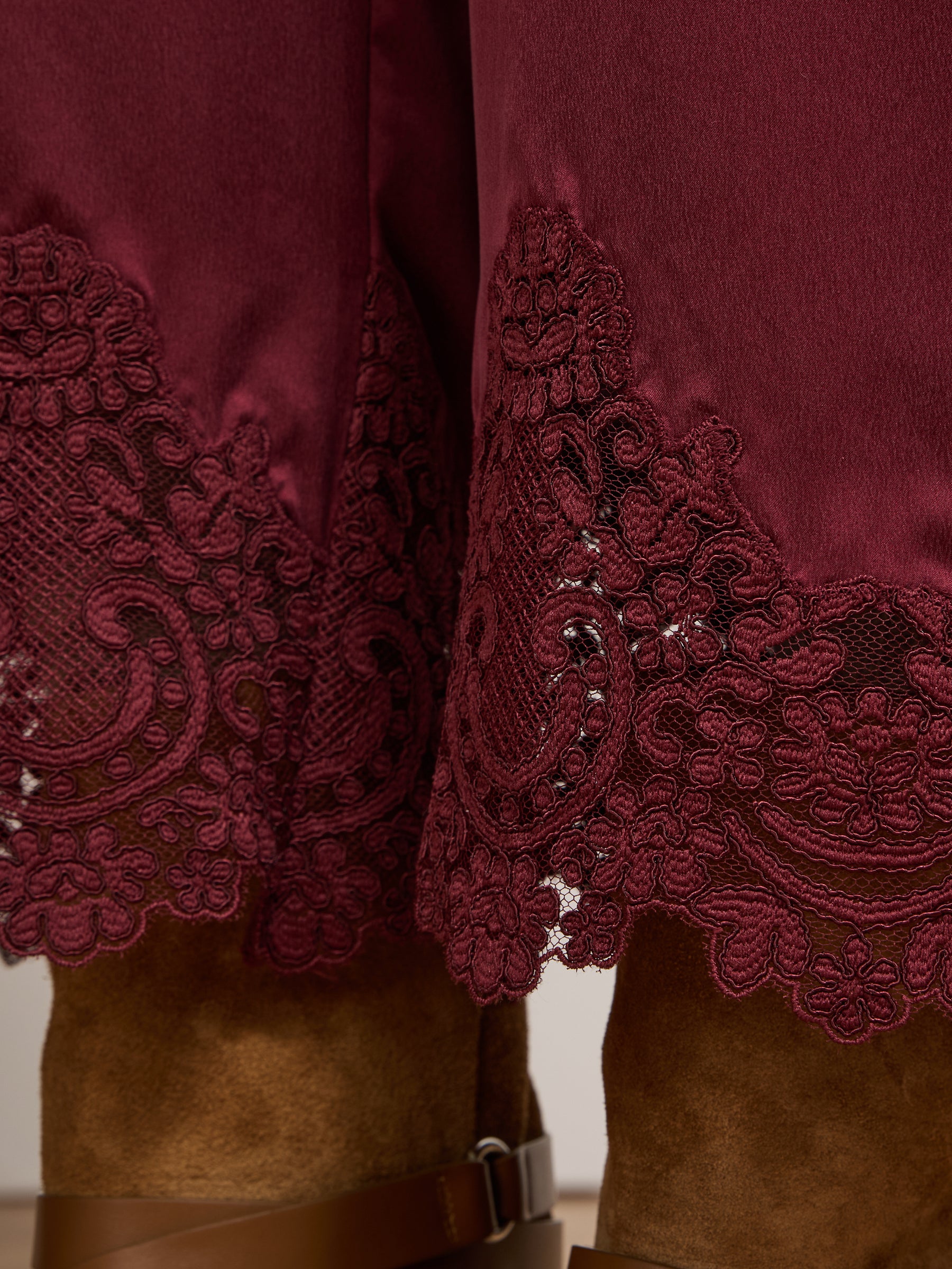 Etta Silk Trousers Burgundy