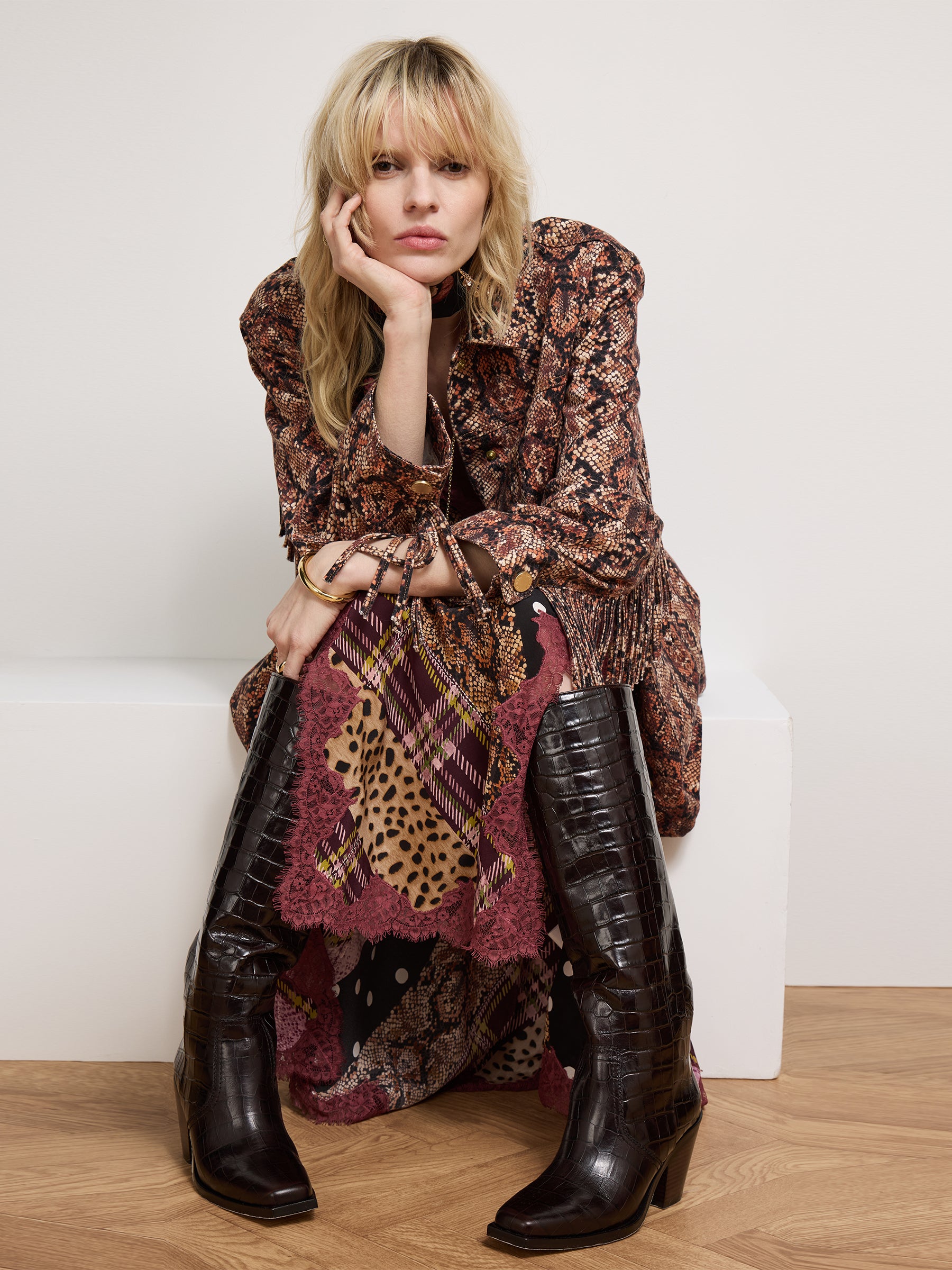 Edie Silk Slip Dress Multi