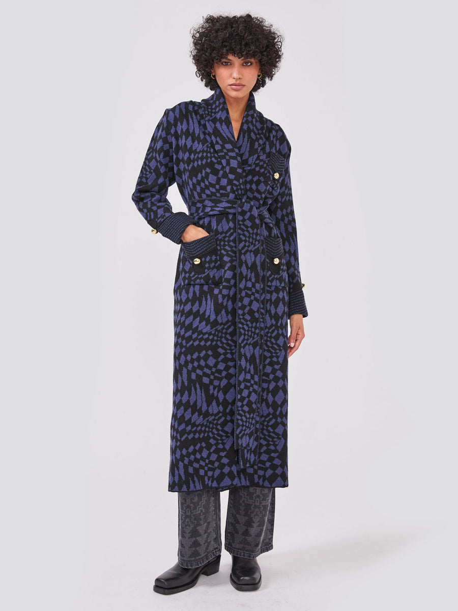 Hari Merino Coat Blue