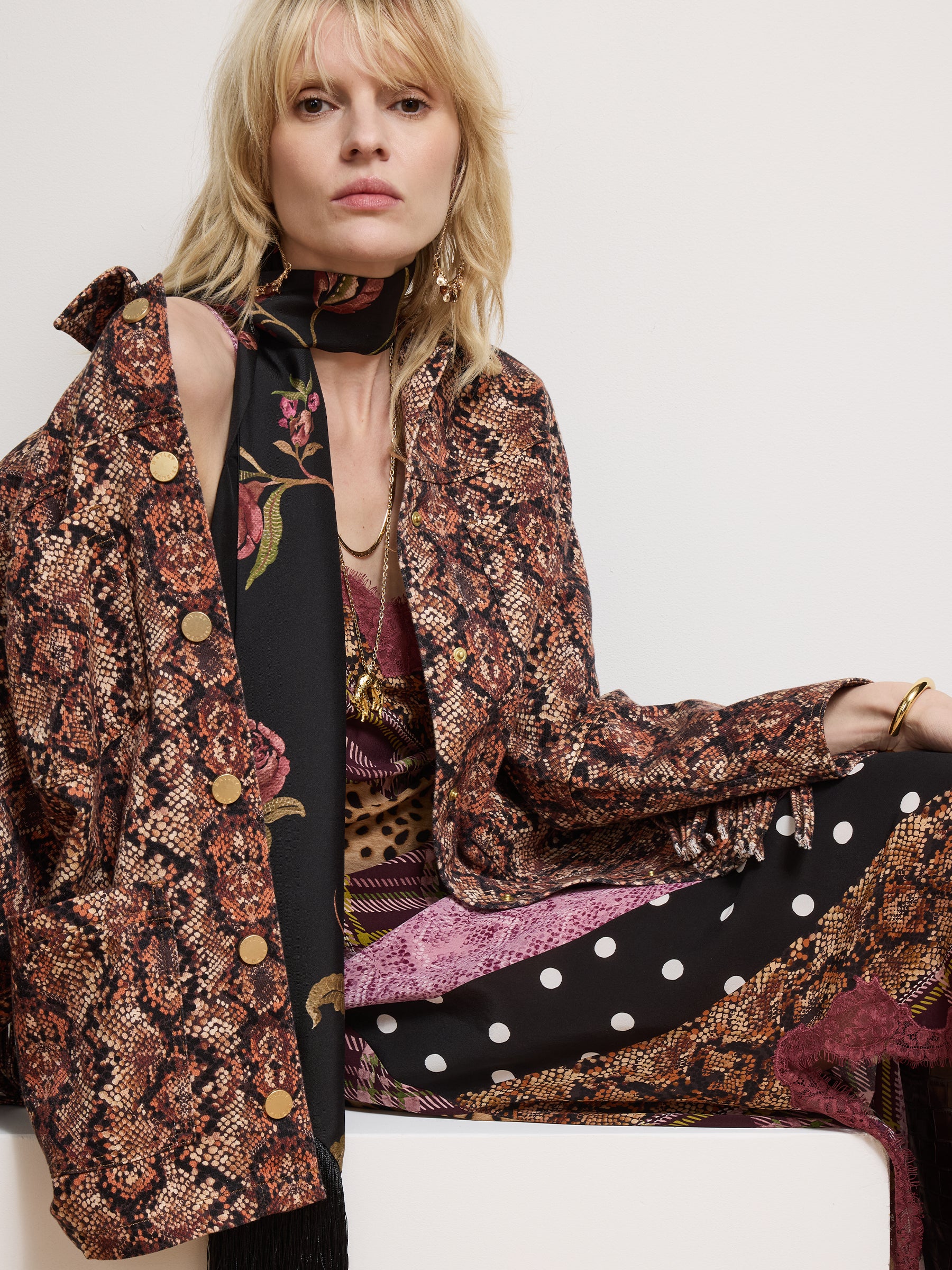 Edie Silk Slip Dress Multi